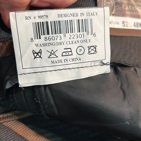 Caravelli Collezione Black Flat Front Dress Pants 48/38 NWT - Picture 12 of 12